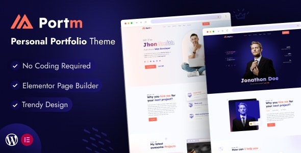 Portm v1.1 Personal Portfolio WordPress Theme