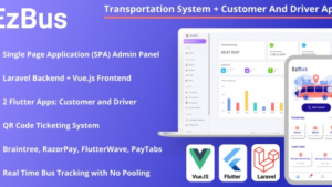 EZBus (v2.0) Transportation Management Solution - Two Flutter Apps + Backend + Admin panel