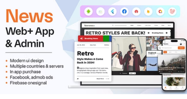 Newsify (3 April 2024) News & Magazine Flutter App, News Website