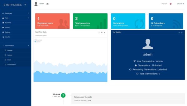 Symphonies v0.11 Account Generator Template PHP Script