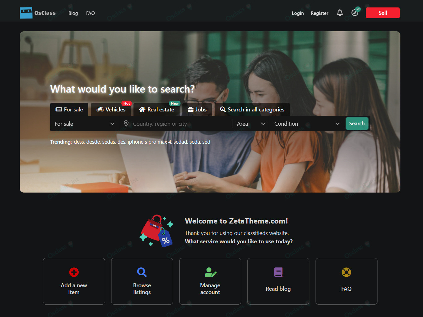 Zeta Osclass Theme v1.0.5