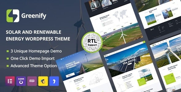 Greenify v1.7 Solar & Renewable Energy WordPress Theme