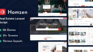 Homzen v1.2.5 Laravel Real Estate Agency Portal Multilingual [Activated]