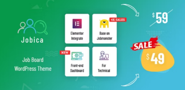 Jobica (v1.4.1) Elementor IT Job Board WordPress Theme 