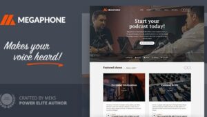 Megaphone (v1.2.1) Audio Podcast WordPress Theme