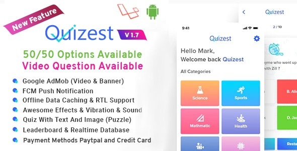 Quizest v2.0.4 Complete Quiz Solutions With Android App And Interactive Admin Panel