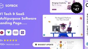 Sofbox v5.0.4 Tech & SaaS Multipurpose Software Landing Page