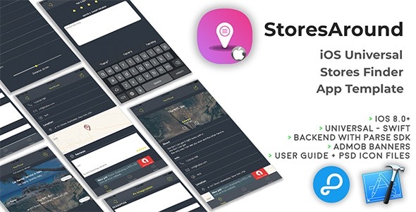 StoresAround iOS Universal Store Finder App Template (Swift) (25 July 2024)