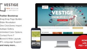 Vestige (v2.8) Museum Responsive WordPress Theme