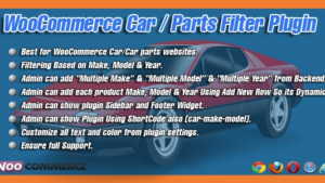 WooCommerce Car/Parts Filter Plugin (v1.3)