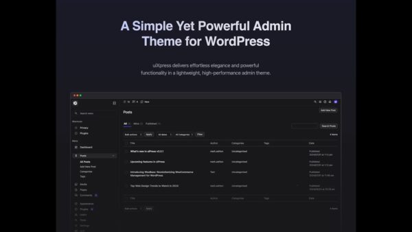 uiXpress (v1.0.22) WordPress Plugin (Activated)