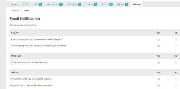BuddyPress Default Email Notification Settings Control v.1.1.1