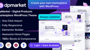 DpMarket v1.0.1 Digital Marketplace Multi-Vendor WooCommerce Theme Multipurpose