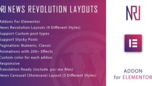 News Revolution Layouts for Elementor WordPress Plugin v1.0