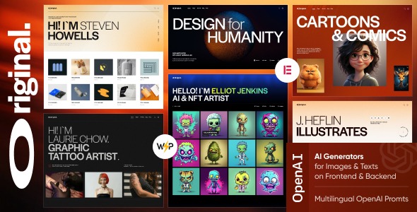 Original v1.0 Illustrator & Artist Portfolio WordPress Theme