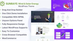 Sunrays (v1.0.7) Solar Fuel , Hydrogen Fuel Cell , Electric Vehicle Startups WordPress Theme