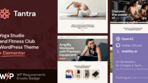 Tantra (v2.1.0) Yoga Studio and Fitness Club WordPress Theme