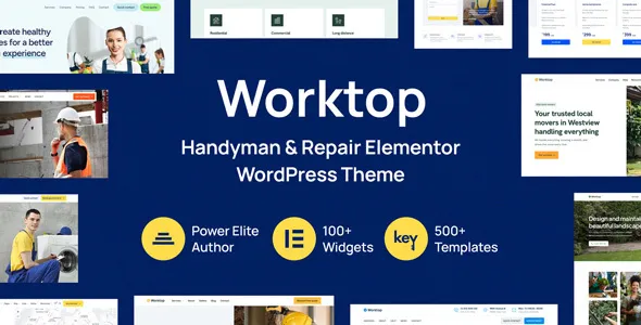 Worktop (v1.3) Handyman & Repair Elementor WordPress Theme (Activated***)