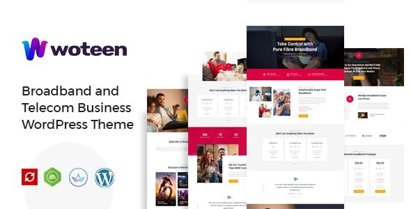 Woteen (v2.7) Broadband and Telecom Business WordPress Theme