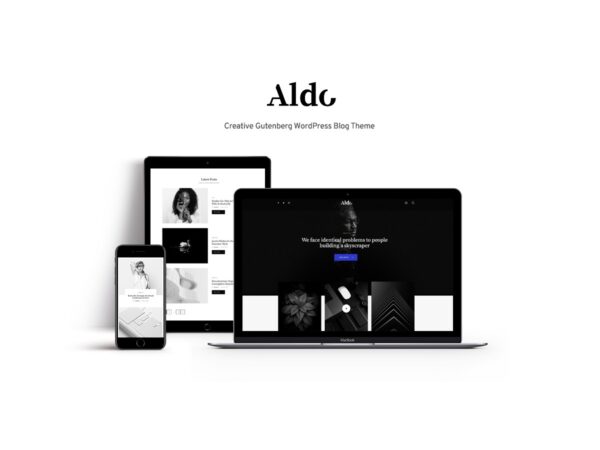 Aldo v1.0.9 Gutenberg WordPress Theme Black & White