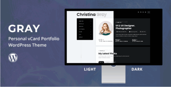Gray v1.0 Personal Portfolio WordPress Theme