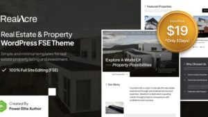 RealAcre v1.0.1 Real Estate & Property Full Site Editing WordPress Theme