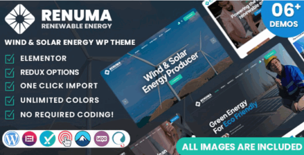 Renuma v1.2 Wind & Solar Energy WordPress Theme