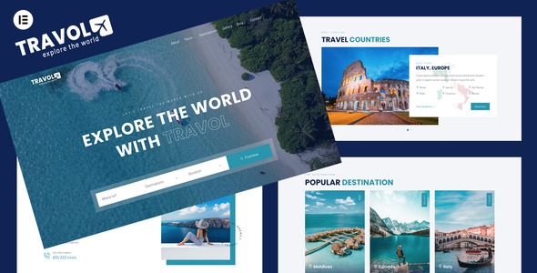 TRAVOL v2.8.7 Travel Agency Elementor WordPress Theme