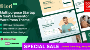iori v1.0.7 Multipurpose Startup & SaaS Software Technology Elementor WordPress Theme