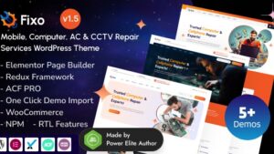 Fixo (v1.7.0) Mobile & Computer Repair Services Elementor WordPress Theme [Activated]