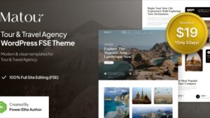 Matour v1.0 Tour & Travel Agency FSE WordPress Theme
