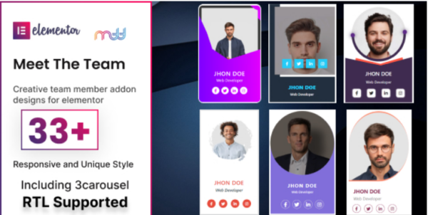 Meet the team elementor addon v2.8