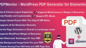 PDFMentor Pro v3.1.0 - WordPress PDF Generator for Elementor [Activated]