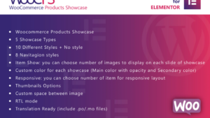 WooCommerce Products Showcase for Elementor v1.0