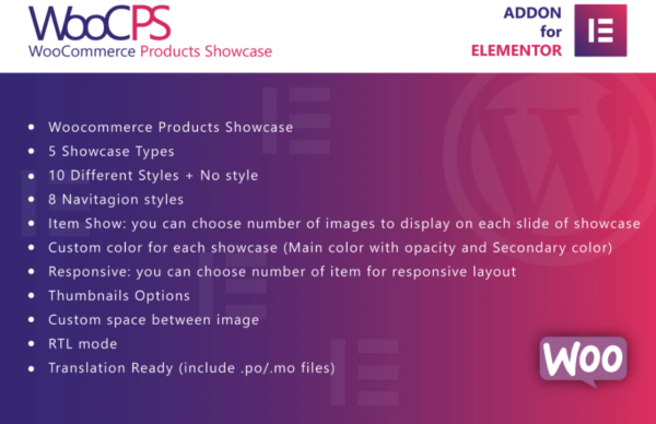WooCommerce Products Showcase for Elementor v1.0