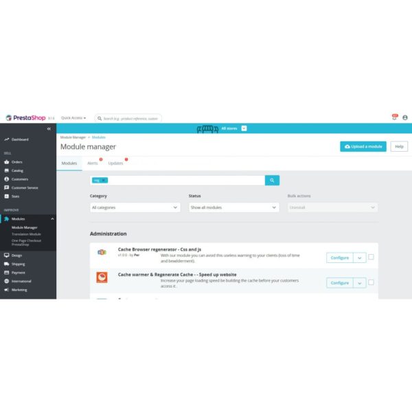 PrestaShop Cache warmer Leverage & Regenerate Cache - Speed up v5.0.9
