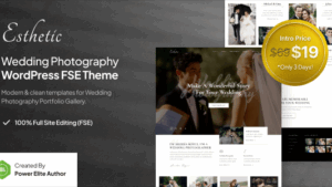 Esthetic v1.0.0 Wedding Photography FSE WordPress Theme