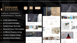 Gsquare (v1.0.7) Real Estate WordPress Theme 