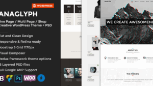 ANAGLYPH v4.1 One page / Multi Page WordPress Theme
