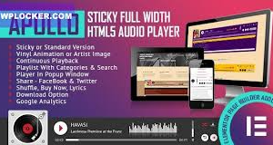 Apollo (v2.2) Sticky Full Width HTML5 Audio Player - Elementor Widget Addon