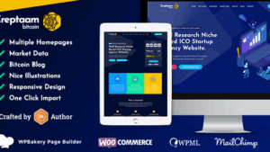 Creptaam v1.4 Bitcoin, ICO Landing and Cryptocurrency WordPress Theme