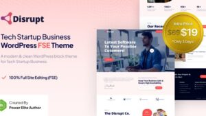 Disrupt v1.0 Tech Startup Business FSE WordPress Theme