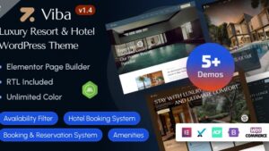 Viba (v1.6.0) Luxury Resort & Hotel Elementor WordPress Theme
