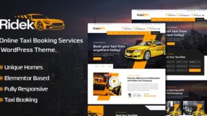 Ridek v1.1.3 Online Taxi Booking Service WordPress Theme