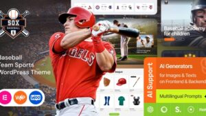 Sox (v1.0.0) Baseball Team Sports WordPress Theme