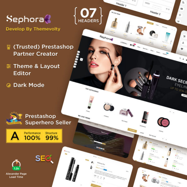 v4.3.5 Sephoria Mega Bio–Cosmetics Health–Beauty Super Store Template [v1.7-V1.8]