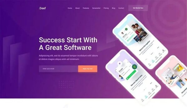 Deef (v1.1) App Landing WordPress Theme