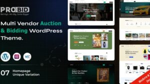 Probid v1.1.0 Multi Vendor Auctions WooCommerce WordPress Theme
