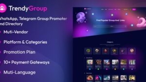 TrendyGroup v1.0.1 - Whatsapp, Telegram Group Promoter and Directory