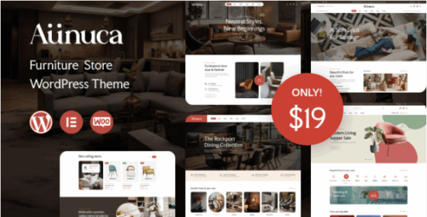 Aunuca (v1.0.1) Furniture Store WordPress Theme